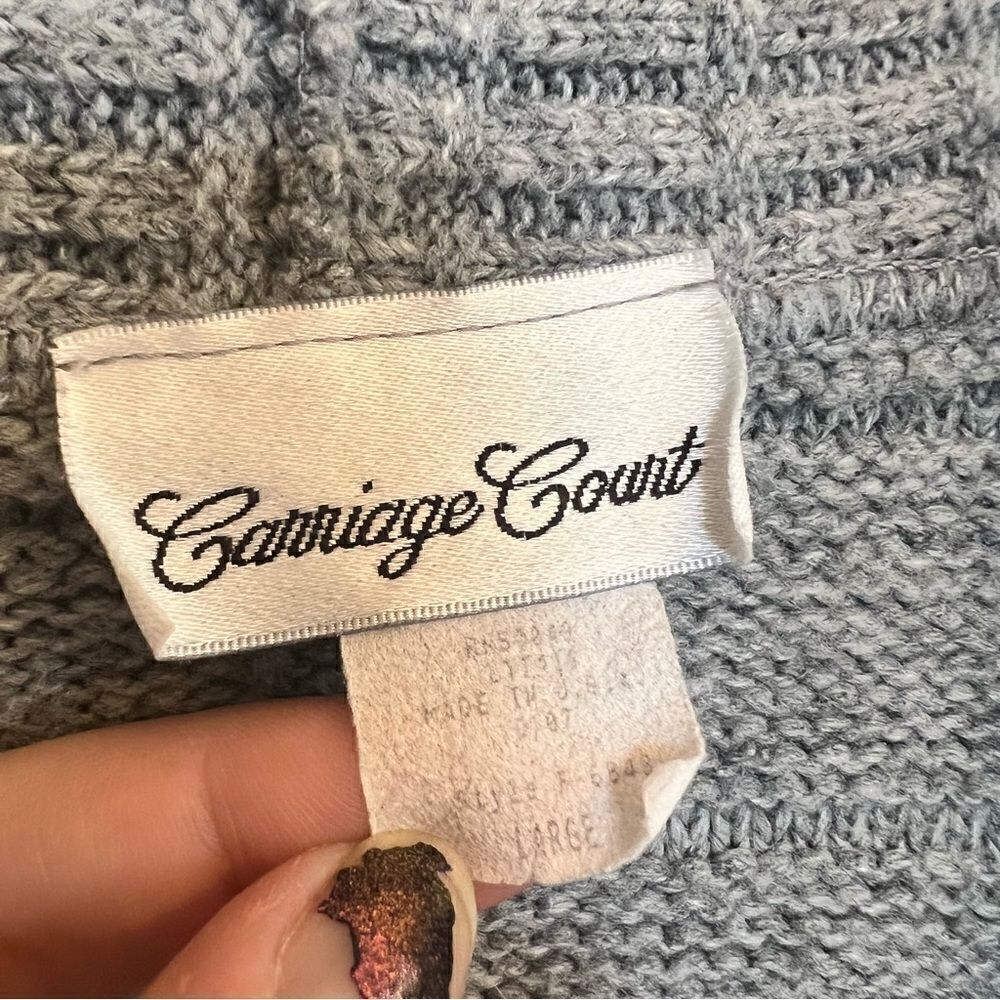 Grey knit Carriage Court cardigan - Picture 3 of 6